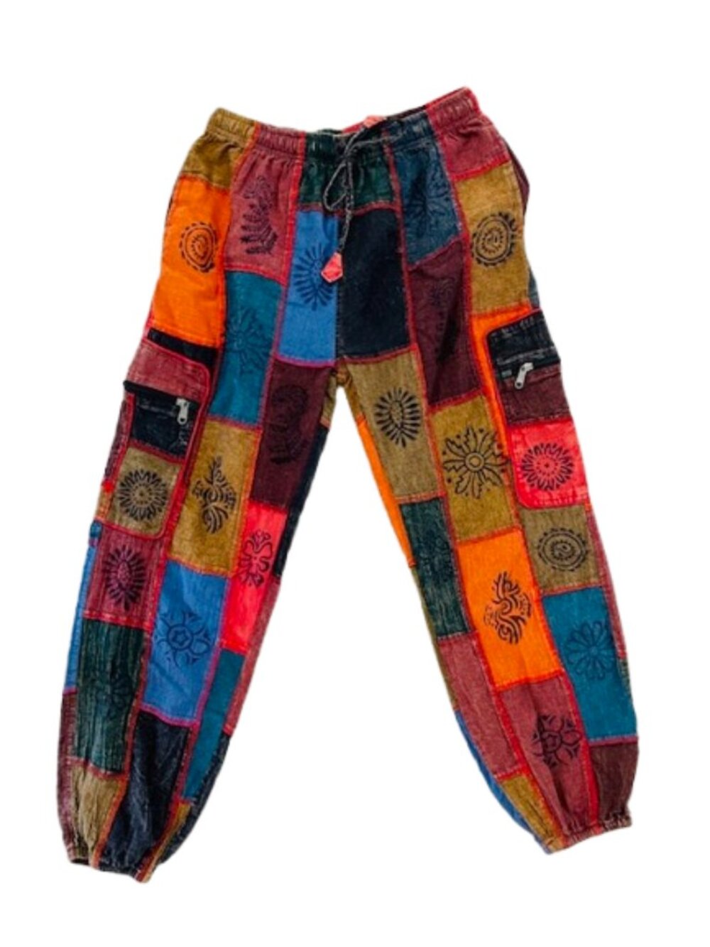 Vintage Mushroom Patchwork Harem Pants 100% Cotton Festival Boho Fairycore S/M - Picture 2 of 10